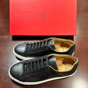 BOSS Logo-Debossed Leather Sneakers